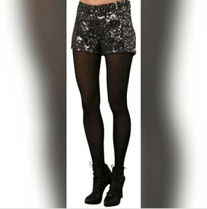 Joie Sparkling Black Sequin Shorts Size 6!